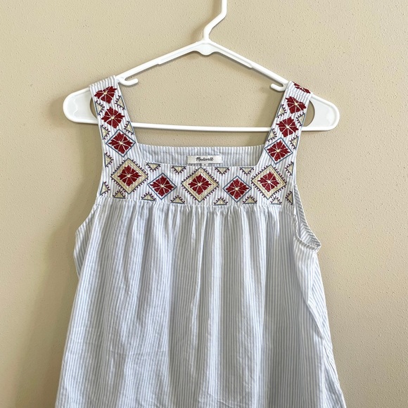 Madewell Tops - Madewell Embroidered Babydoll Tank Top
